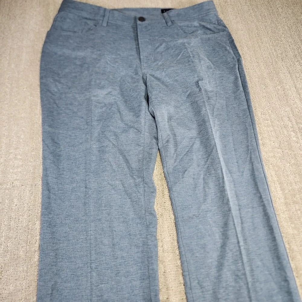 Dunning Golf Pants Men 34 Everbest Performance Chino Blue‎ Unhemmed Quick Dry